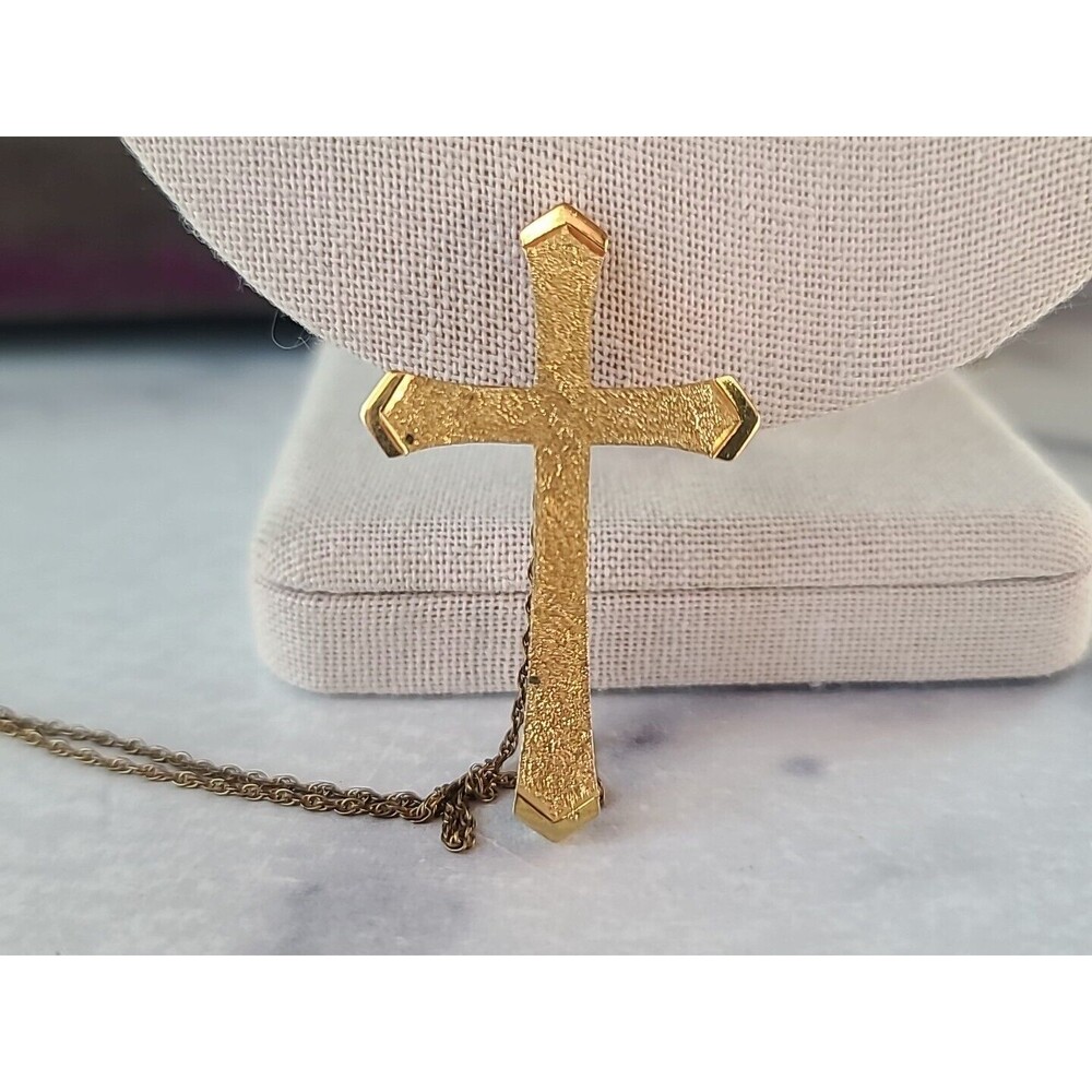 12K GF Cross Pendant Necklace Vintage, READ
